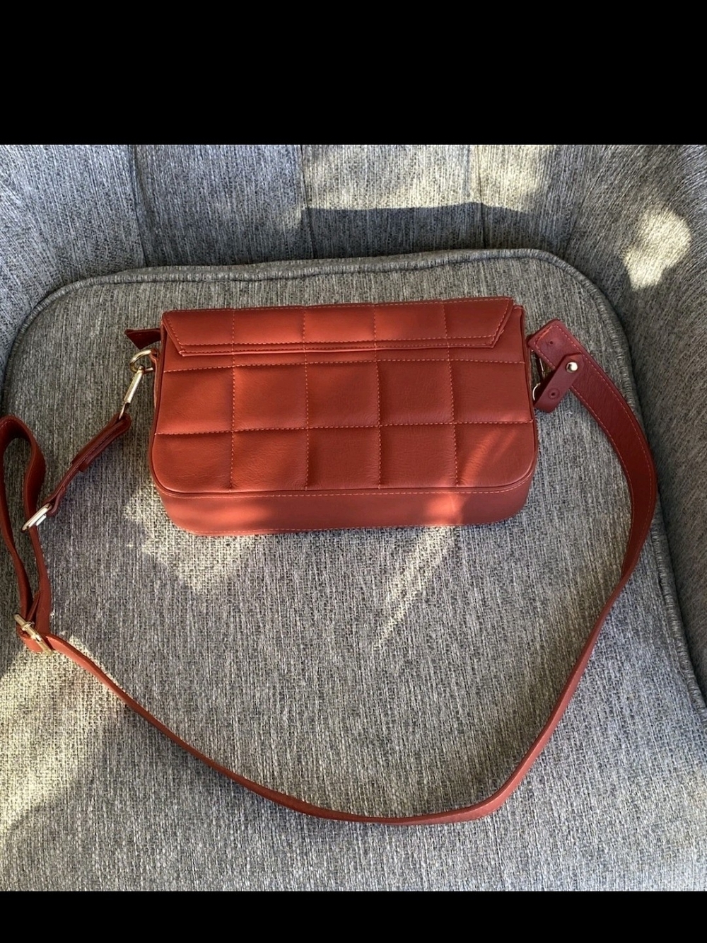 Unica Firenze Genuine Leather Terractta Quilted Crossbody Bag Made In Italy - Picture 4 of 7